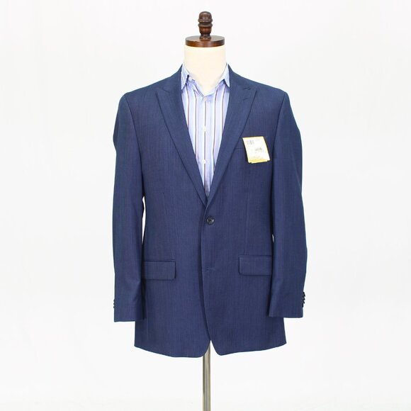 Michael Kors 40L Blue Solid 2-Button Sport Coat Blazer Jacket T738